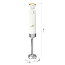 Cordless immersion blender in white with stainless shaft and whisk attachment