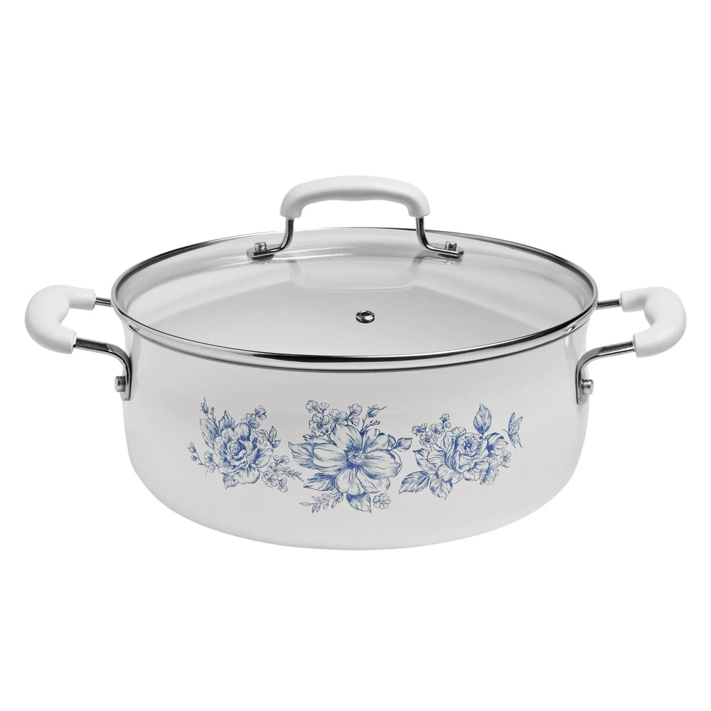 The Pioneer Woman 12-Piece Classic Ceramic Cookware Set, Agatha Blue - USA MEGA SHOP