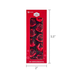 Red Shiny Metal Bell Christmas Ornaments, 1", 18 Count, by Holiday Time - USA MEGA SHOP