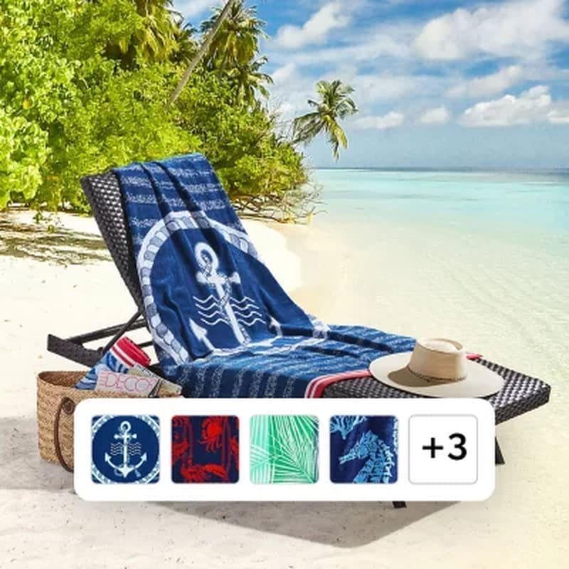 Member's Mark Set of 2 Oversized Beach Towels, 40" X 72", Assorted Designs