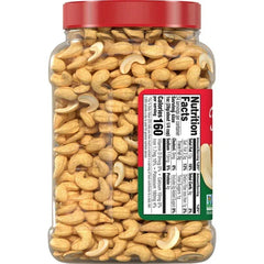 Fisher Oven Roasted Never Fried Whole Cashews, 24 oz.