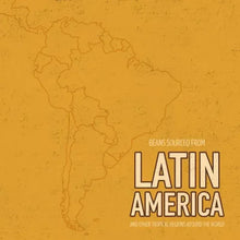 Latin America beans-sourced graphic with map outline