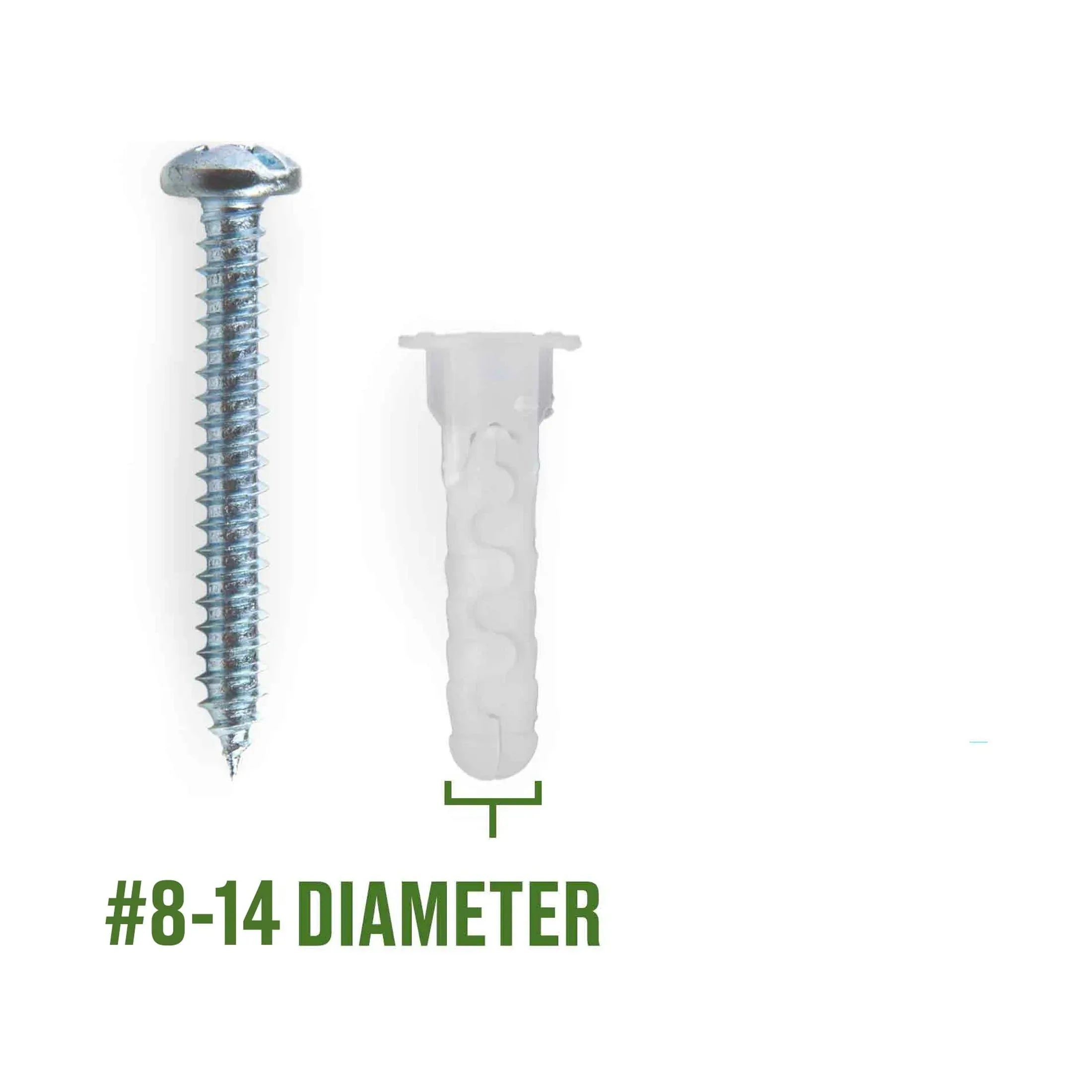 Hillman Caiman Multi-material Wall Anchors, #8-14, Nylon and Steel, 40 lb., White, 4 sets