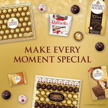 Chocolate gift assortment display with Ferrero Rocher box and wrapped chocolates