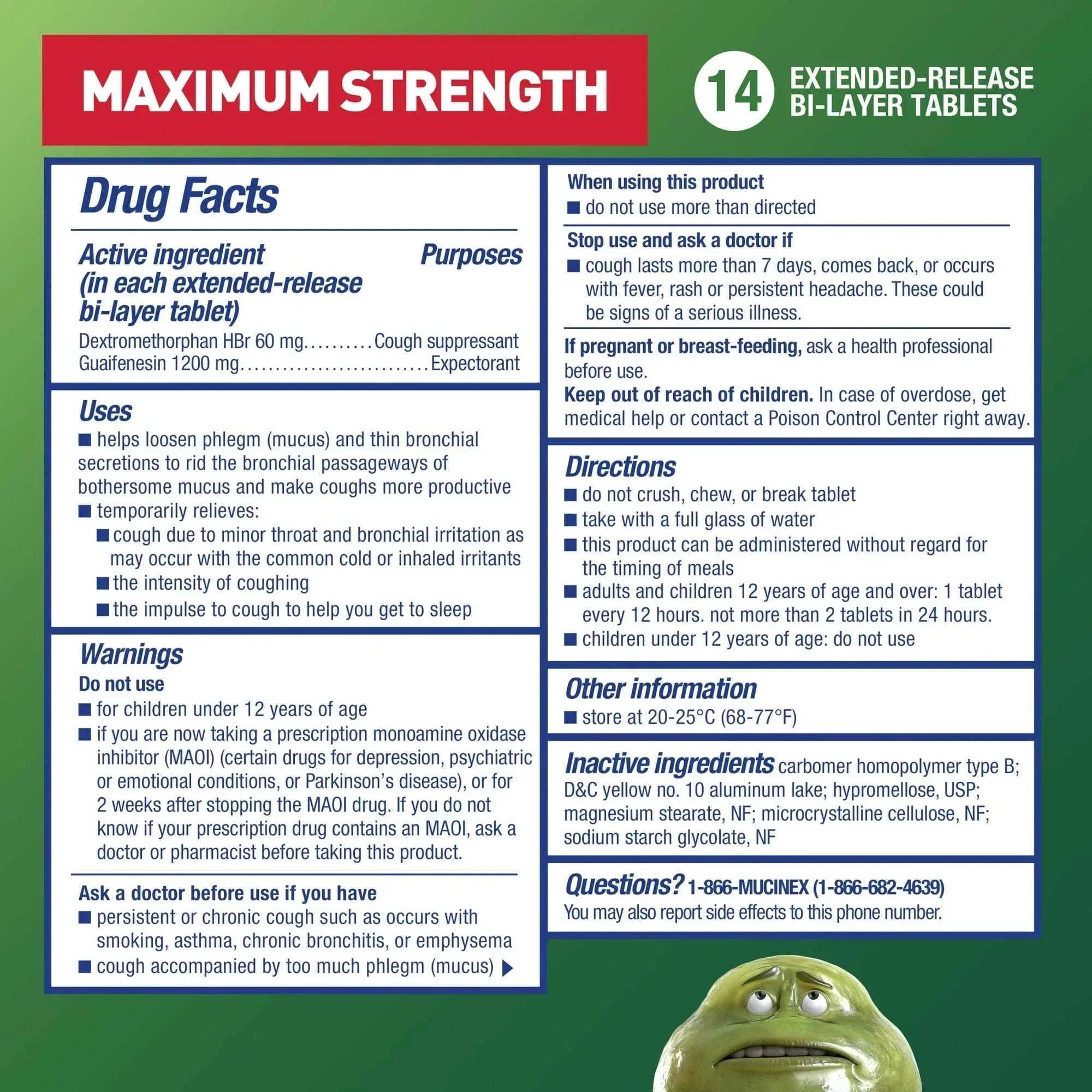 Mucinex DM 12-Hour Expectorant & Cough Medicine Tablets, 14 Count