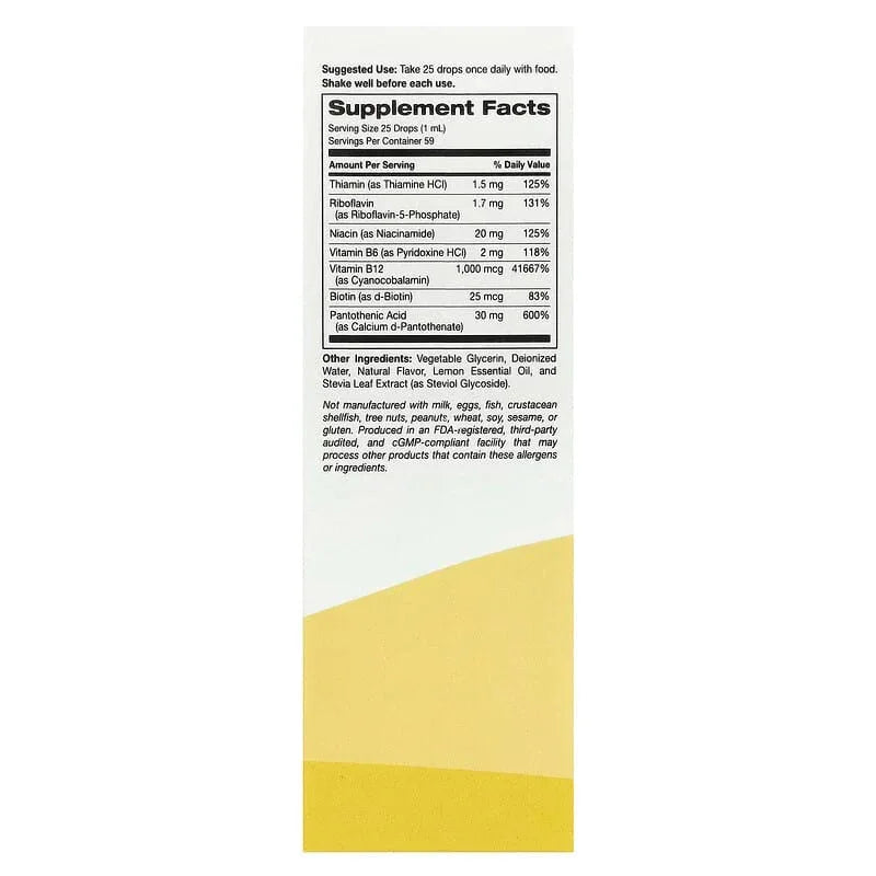 Super Nutrition, B Complex Full Spectrum with Vitamin B12, Pantothenic Acid, Biotin, and Niacin, Raspberry Lemon, 2 fl oz (59 ml) - USA MEGA SHOP