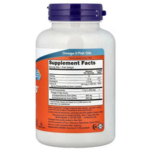 Fish oil supplement bottle back label with Supplement Facts panel