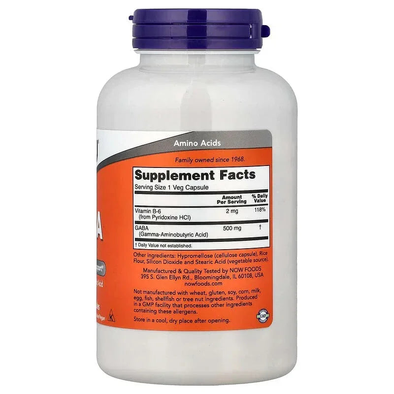 NOW Foods, GABA , 500 mg & 750 mg