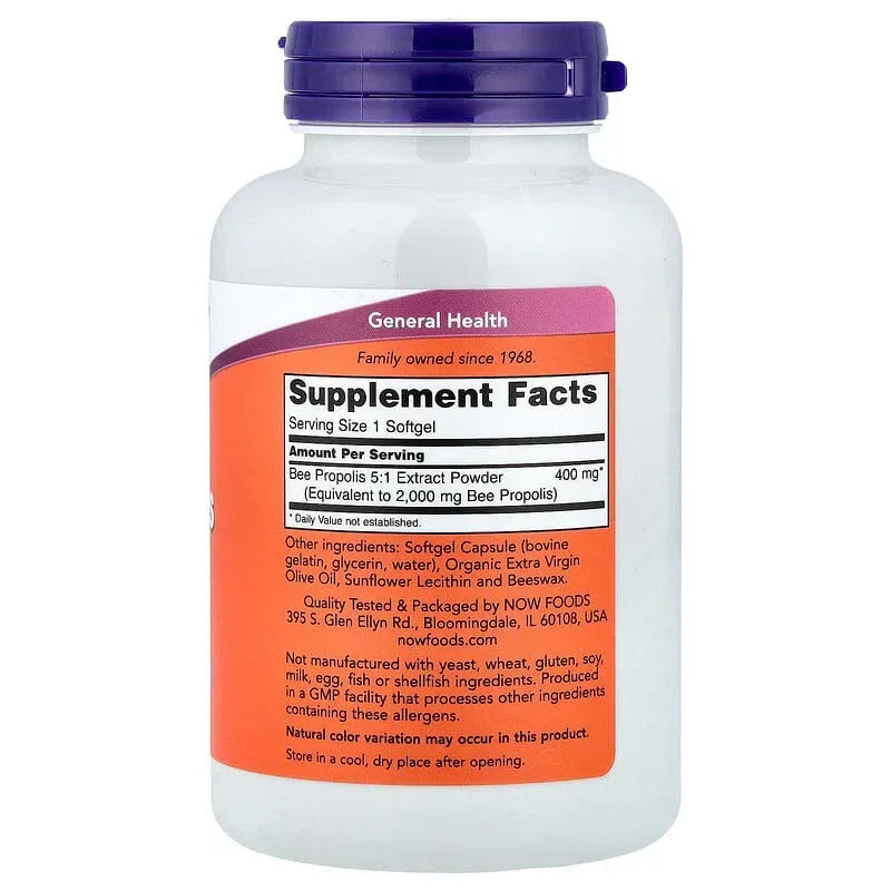 NOW Foods, Propolis 2000, 5:1 Extract, 90 Softgels (400 mg per Softgel)