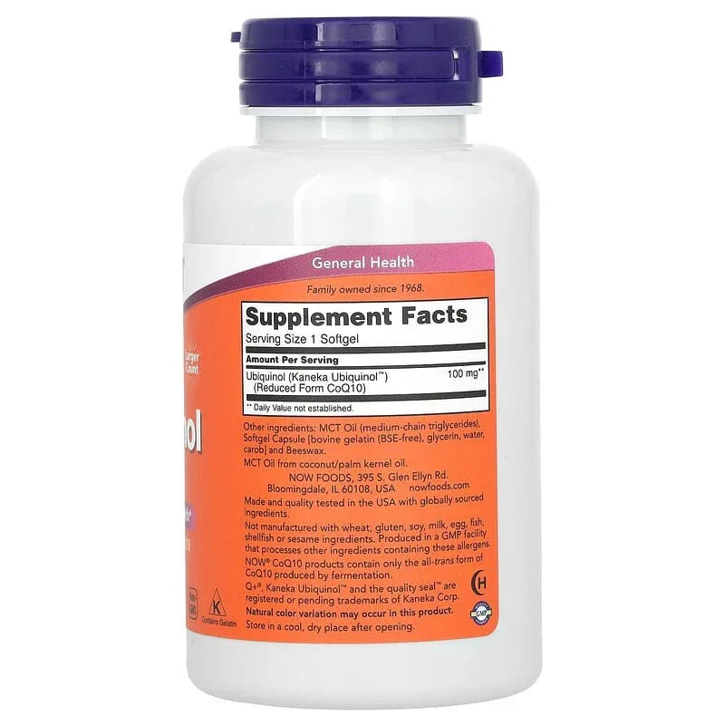 NOW Foods, Ubiquinol, 100 mg & 200 mg - USA MEGA SHOP