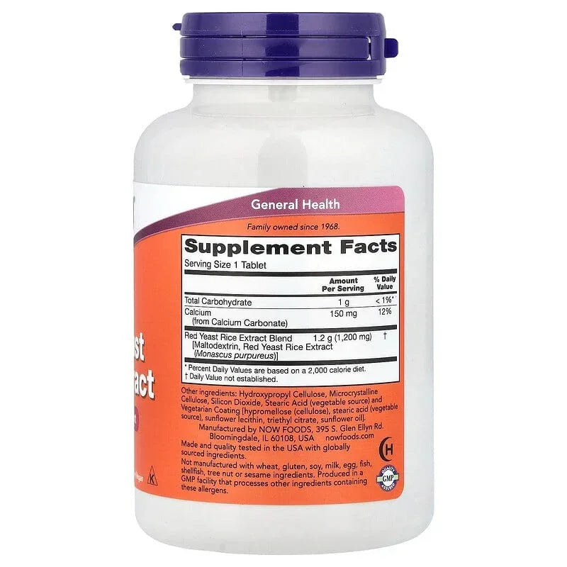 NOW Foods, Red Yeast Rice Extract, Tablets