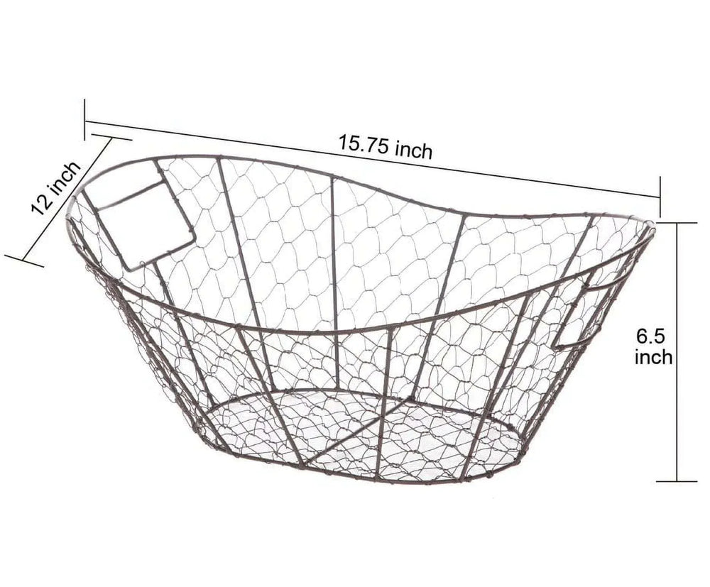 Mainstays Chicken Wire Decorative Storage Basket with Handles - USA MEGA SHOP