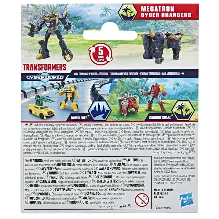 Transformers Toys CYBERWORLD Cyber Changers Megatron Action Figure, 6+