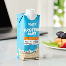 Caramel protein shake carton with Equate Protein Shake label, 1 fl oz (325 mL)