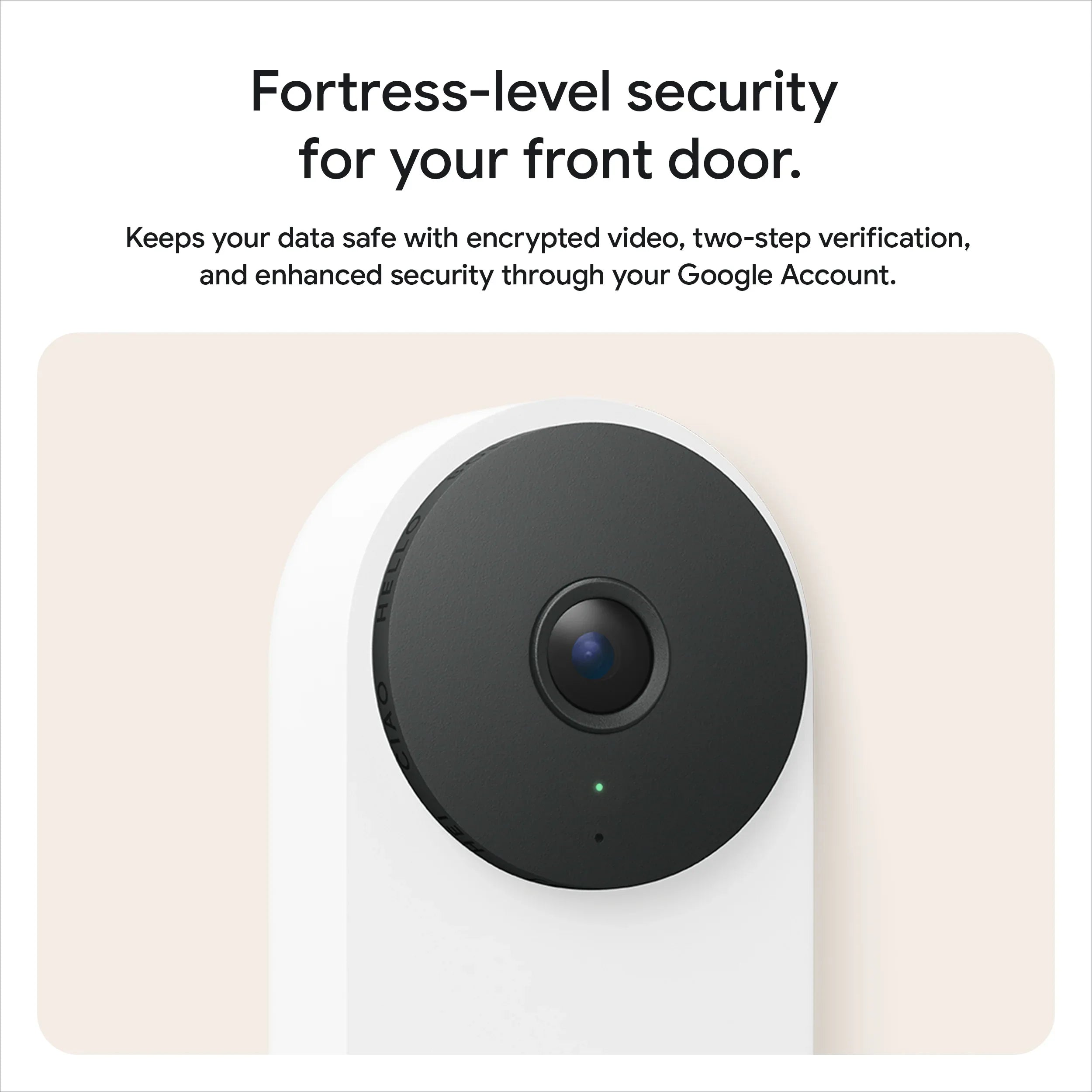 Google Nest Doorbell (Wired, 3rd Gen) - Video Doorbell Camera with 2K Video - Works with Google Home - With Gemini - Hazel