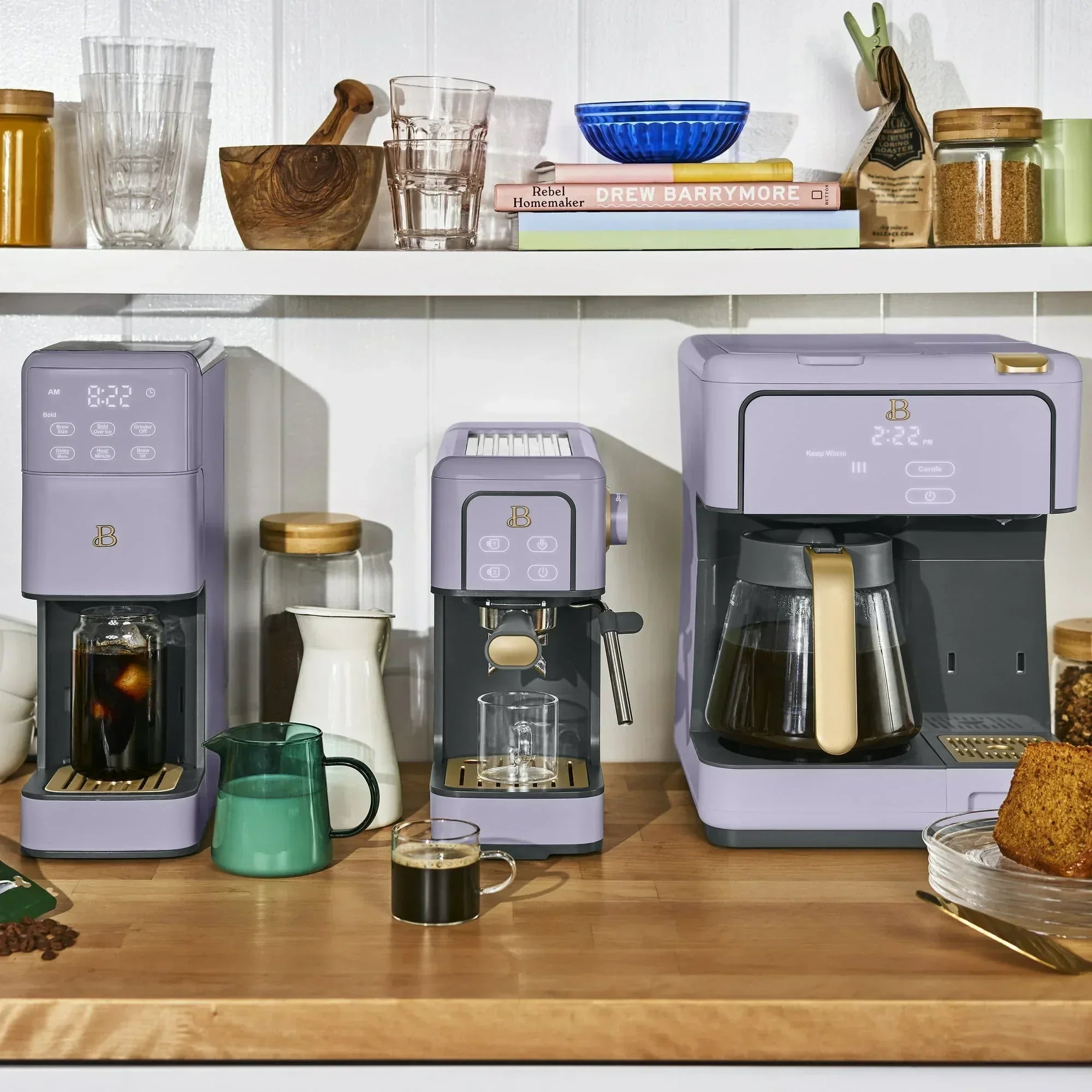 Beautiful Multi-Brew 12-Cup Programmable Drip & Single-Serve Coffee Maker, White Icing by Drew Barrymore
