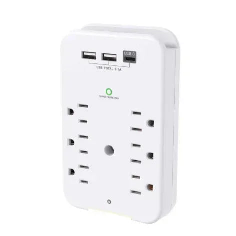 Smartpoint 6-Outlet Power Strip with USB Ports