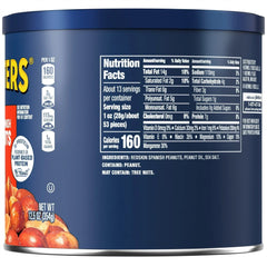 (6 pack) PLANTERS Redskin Spanish Peanuts, Roasted Salted Peanuts, Plant Based Protein, 12.5 oz Steel Can