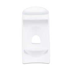 White in-pool stool front view with arched opening and rounded seat