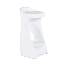 White in-pool stool with contoured seat and side openings