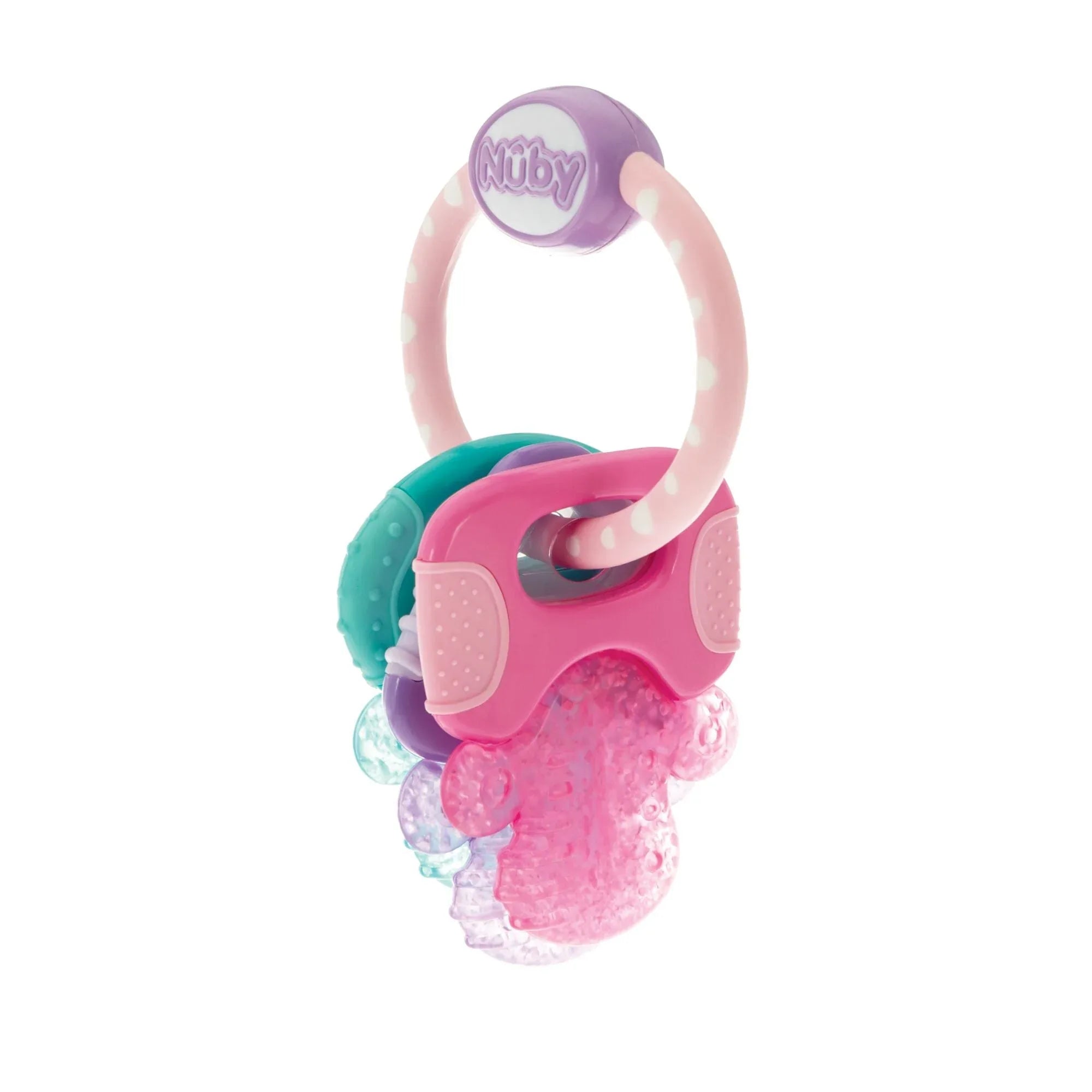 Nuby IcyBite Textured and Soothing Teether for Baby, Multicolor Keys on a Ring - USA MEGA SHOP