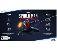 PS5 game case back cover with Spider-Man Miles Morales artwork and suit stats