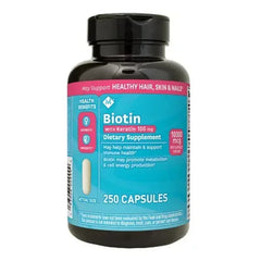Member’s Mark Biotin 10,000 mcg with Keratin 100 mg Capsules, 250 Count