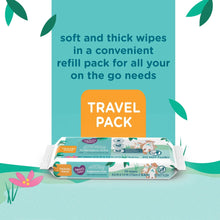 Fragrance-free baby wipes travel pack with soft, thick wipes travel label