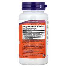 NOW Foods turmeric & bromelain veg capsules bottle with Supplement Facts back label