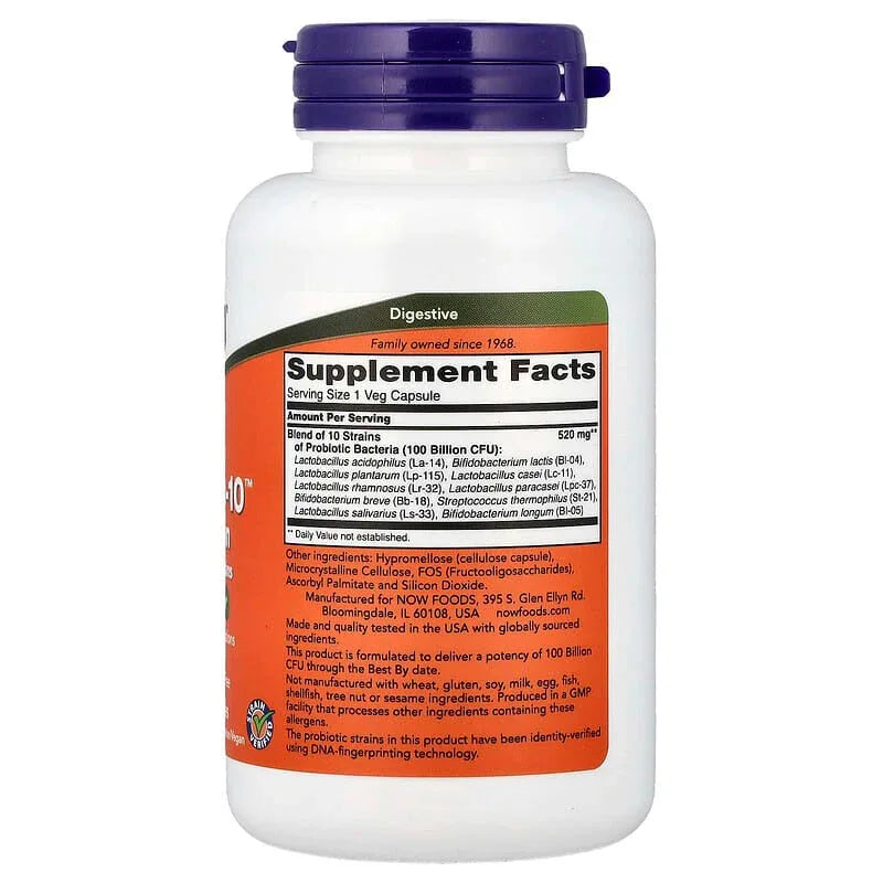 NOW Foods, Probiotic-10â„¢ 25 Billion, 50 Billion, & 100 Billion - USA MEGA SHOP