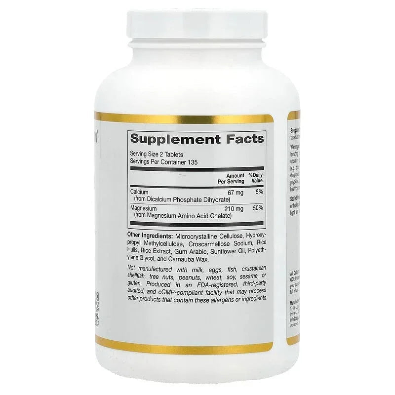 California Gold Nutrition, Magnesium Chelate with Calcium, 90 Tablets