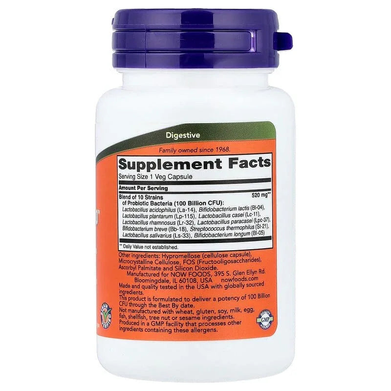 NOW Foods, Probiotic-10â„¢ 25 Billion, 50 Billion, & 100 Billion - USA MEGA SHOP