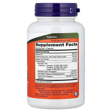 Enzyme supplement bottle back label with Supplement Facts table