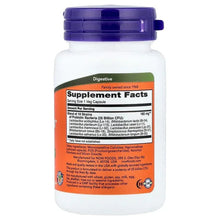 Probiotic supplement bottle back label with Supplement Facts panel and serving details