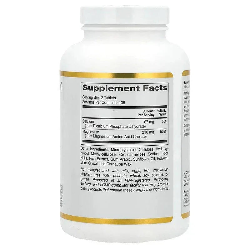 California Gold Nutrition, Magnesium Chelate with Calcium, 90 Tablets - USA MEGA SHOP