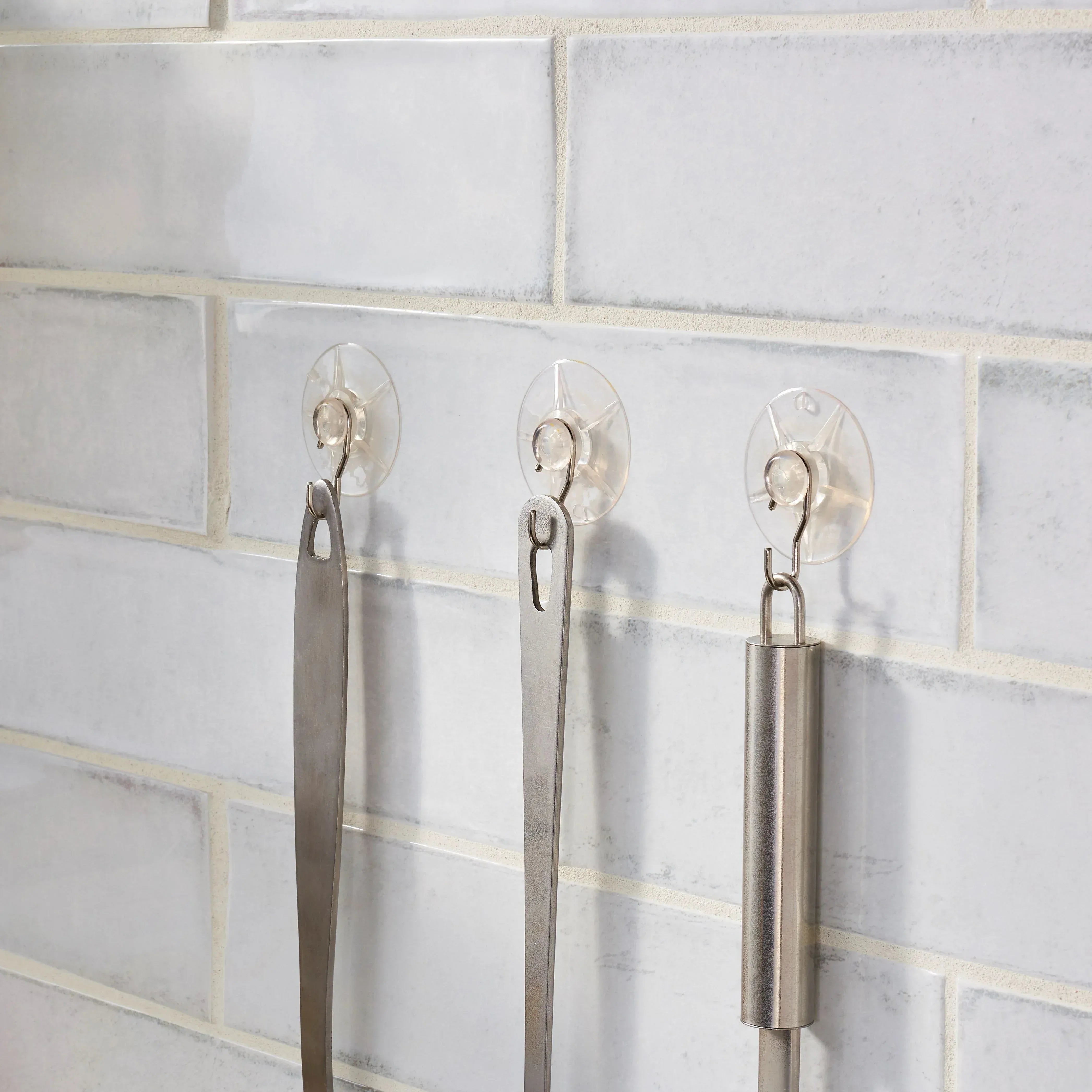 Ook Suction Cup Hooks, Suction Cup Hangers, Large, 5 lbs, PVC, Clear, 3 pack