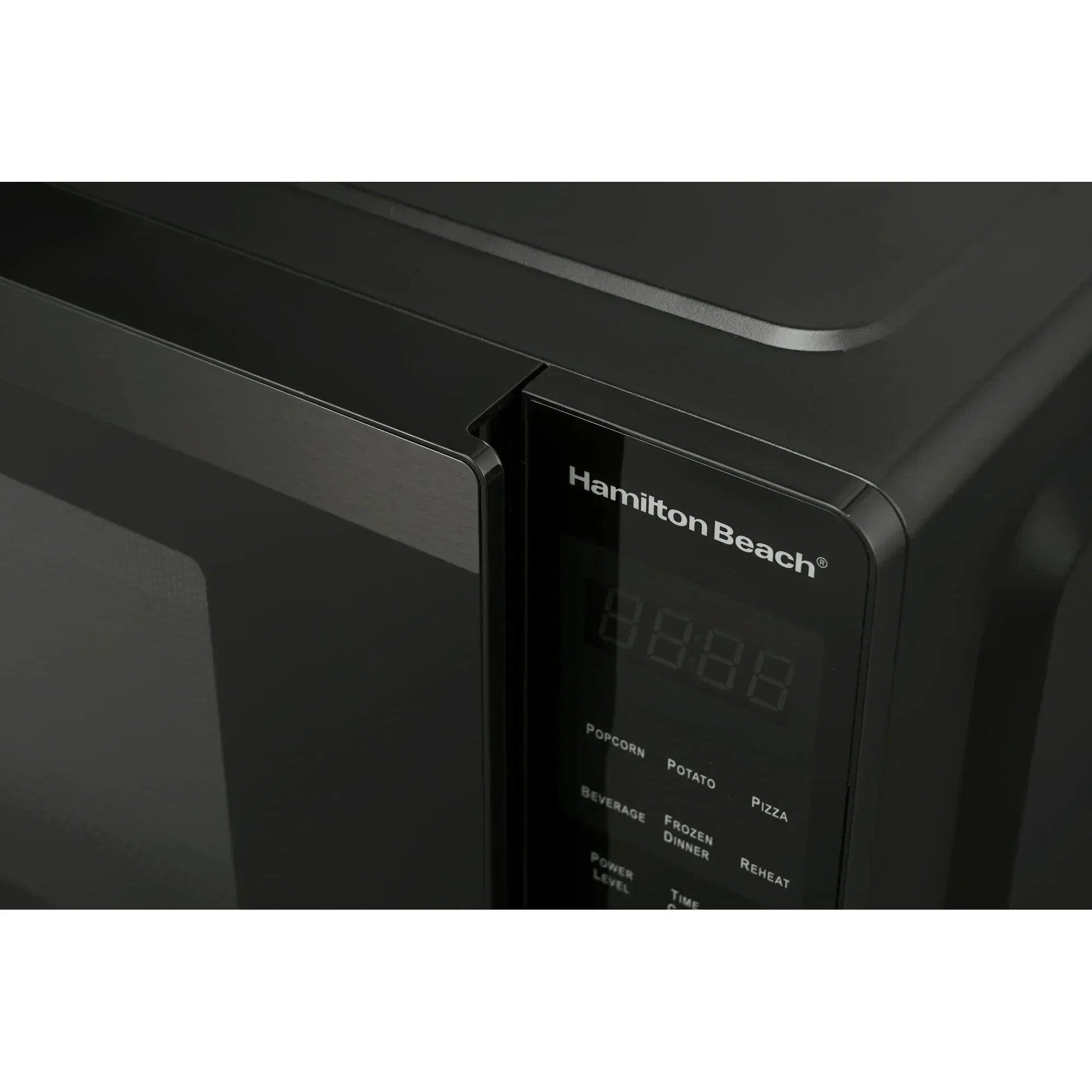 Hamilton Beach 0.9 Cu ft Countertop Microwave Oven, 900 Watts, Black Stainless Steel, New