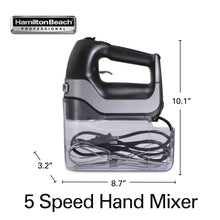 Hamilton Beach Professional black hand mixer with storage case and wire beaters