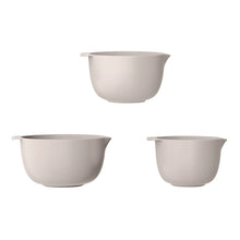 Porcini taupe nesting measuring bowls, three-piece stack