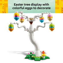 LEGO Easter tree display with multicolor eggs and small bunny and chick models
