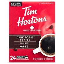 Tim Hortons dark roast K-Cup coffee pods, 24-count box front view