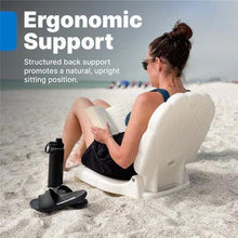 White ergonomic flip seat with tall backrest, contoured molded seat