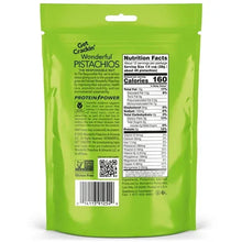 Pistachios roasted and salted pouch back with nutrition facts panel
