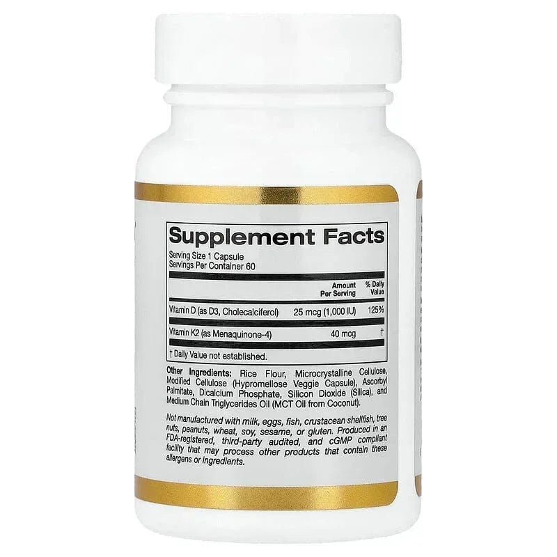 California Gold Nutrition, Vitamin D3 + K2