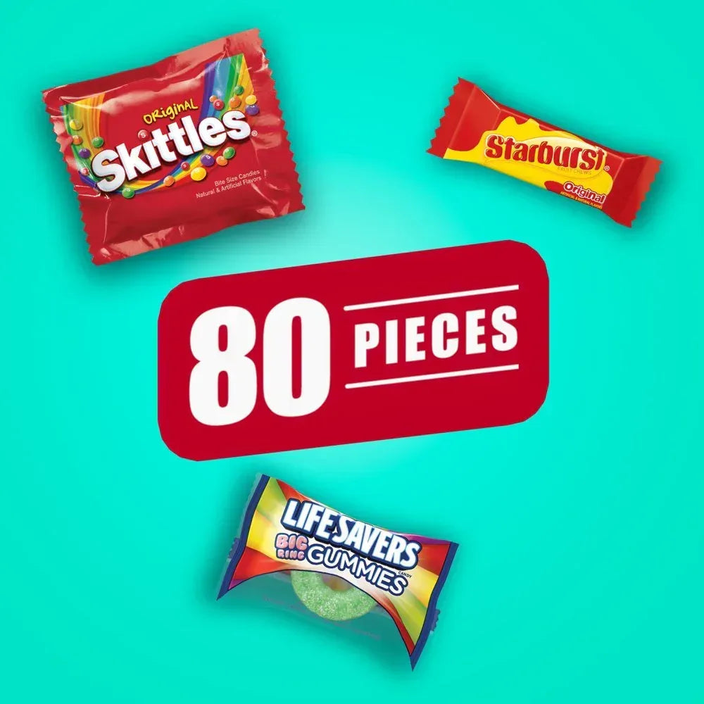 Skittles, Starburst & Life Savers Gummy Candy Variety Pack - 80 Ct Bag