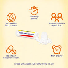 Boiron Oscillococcinum single-dose tube with meltaway pellets infographic