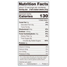 Nutrition Facts for honey graham crackers, serving size 2 full sheets (31 g)
