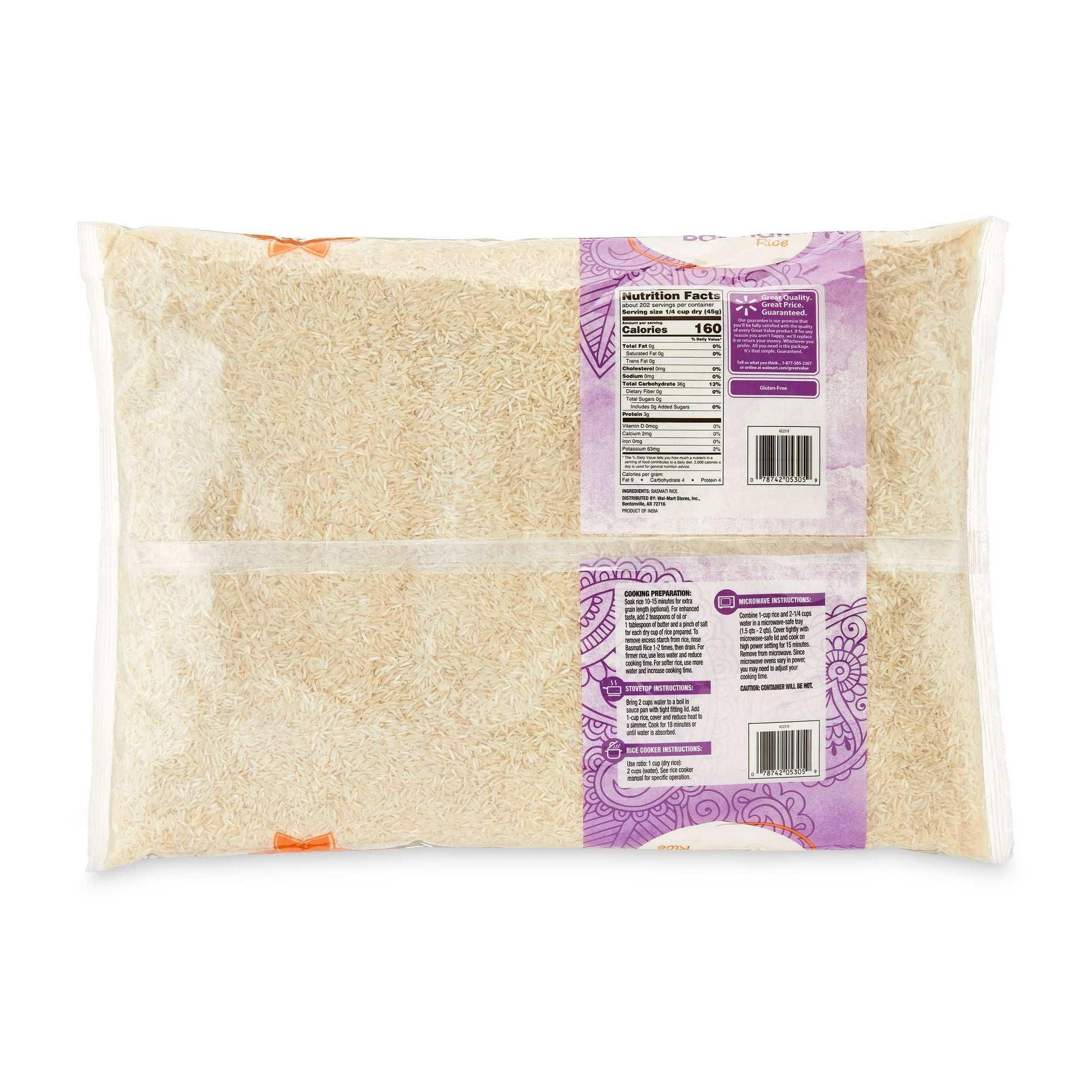 Great Value Basmati Rice, 20 lb - USA MEGA SHOP