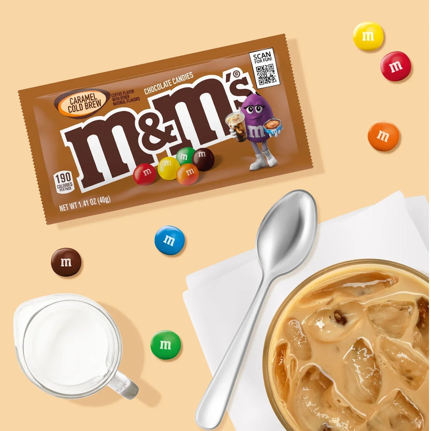 M&M's Caramel Cold Brew Milk Chocolate Candy - 1.41 oz Pack