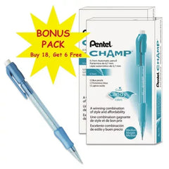 Pentel Champ 0.7 Mm, Mechanical Pencil, Blue Barrel (24 Ct.)